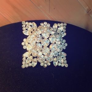 Vintage large rhinestone brooch